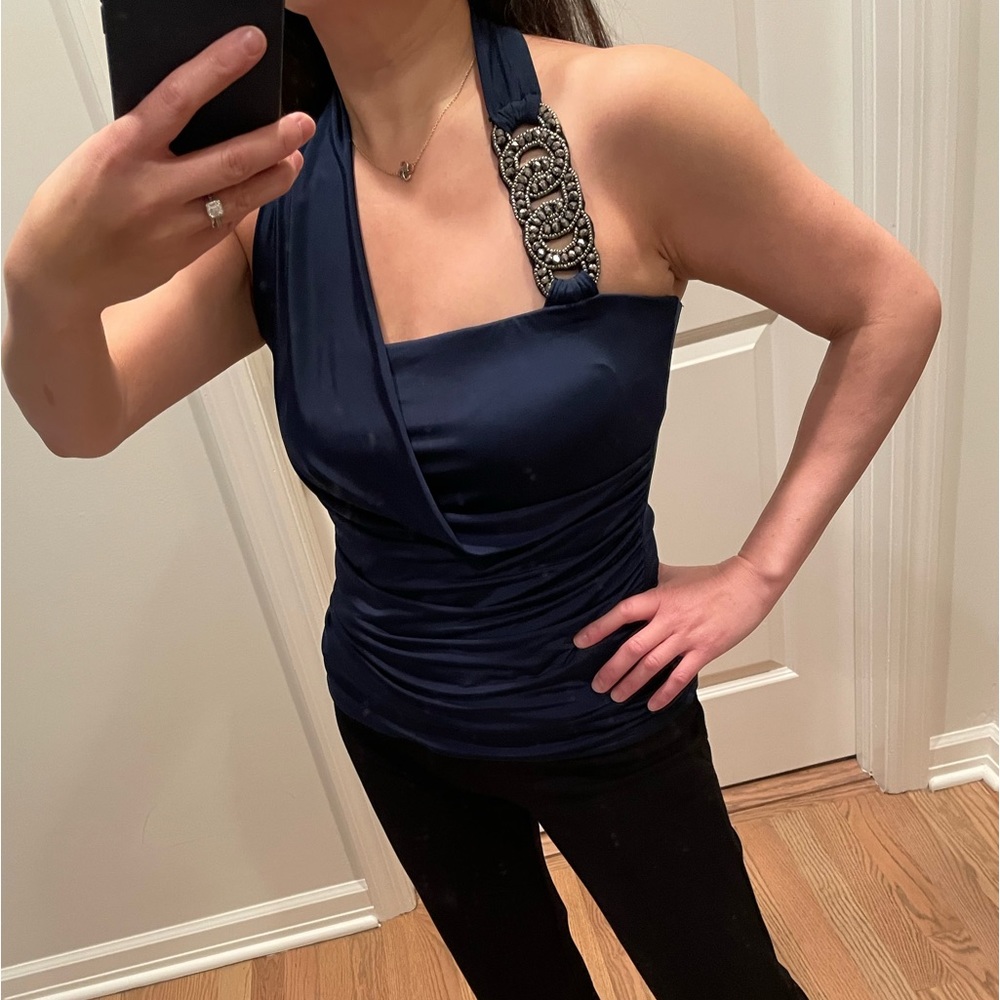 Asymmetrical halter top